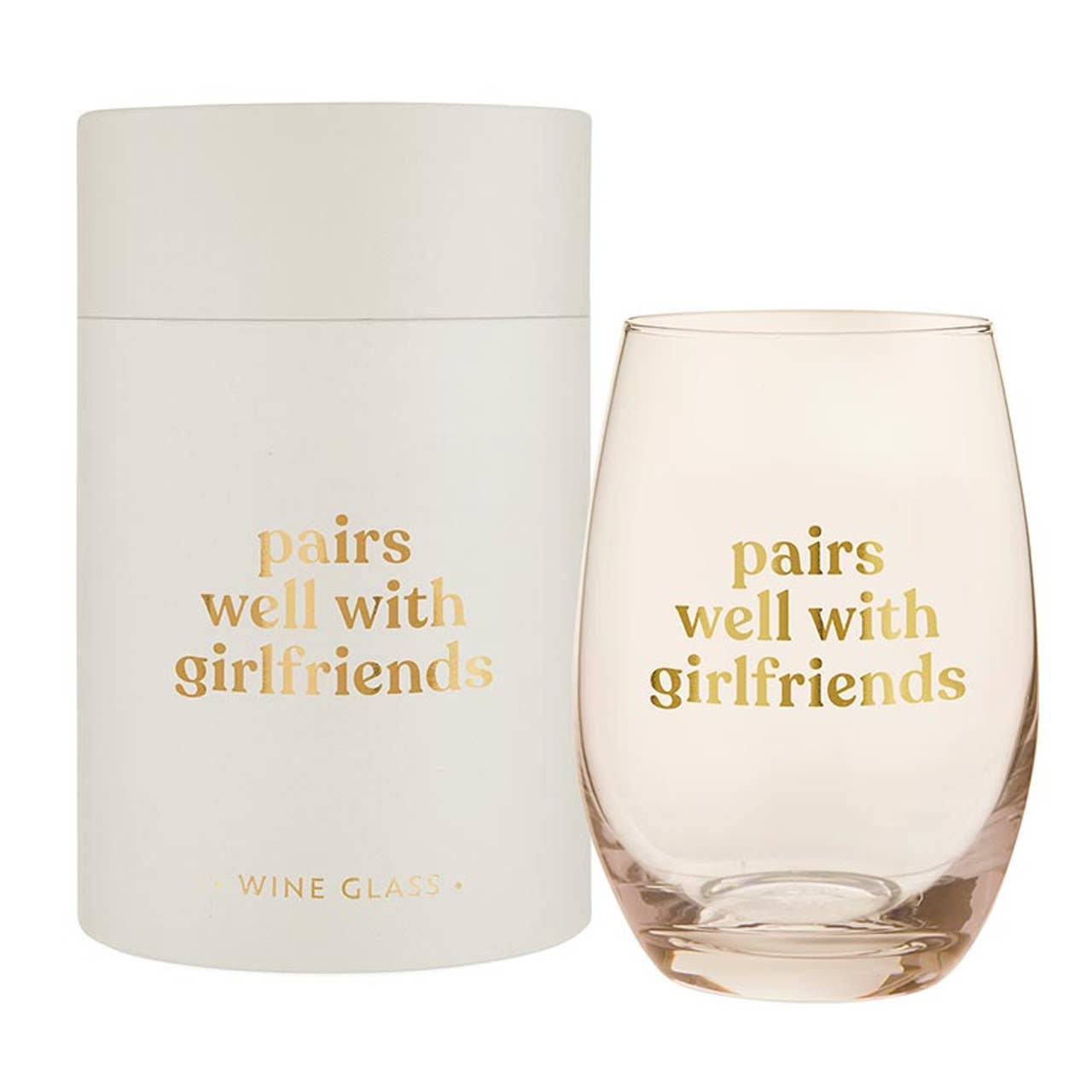 Santa Barbara Design Studio by Creative Brands - Stemless Wine Glass - Pairs Well with Girlfriends