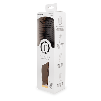TELETIES - Detangler Hair Brush for Medium Hair - Tortoise