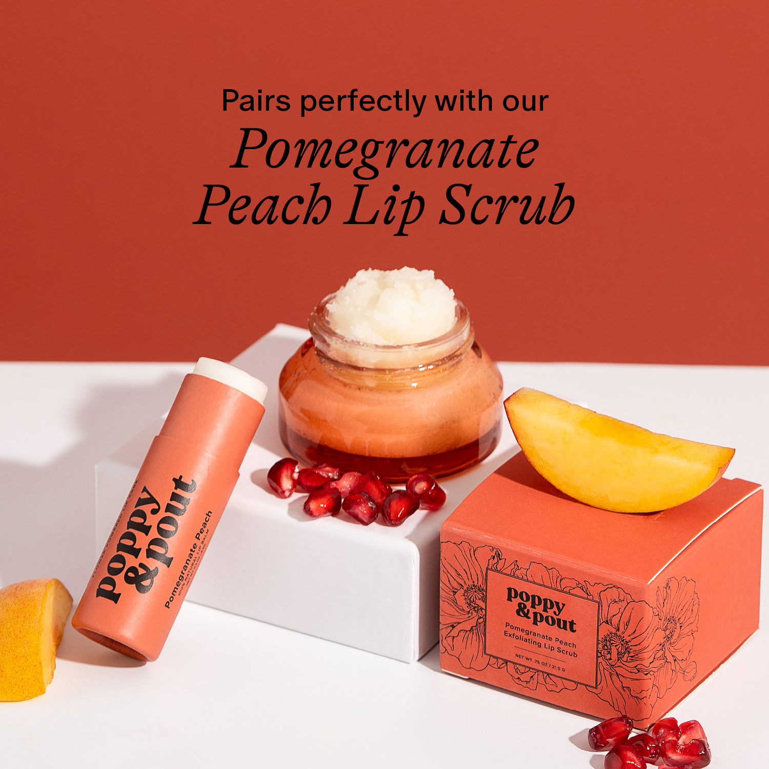 Poppy &amp; Pout - Lip Balm, Pomegranate Peach
