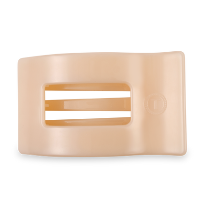 TELETIES - Flat Rectangle Hair Clip | Large | Almond Beige