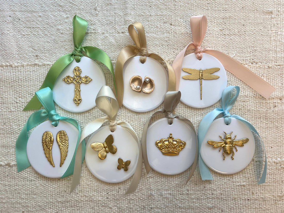 Ceramic Gold Accent Ornaments