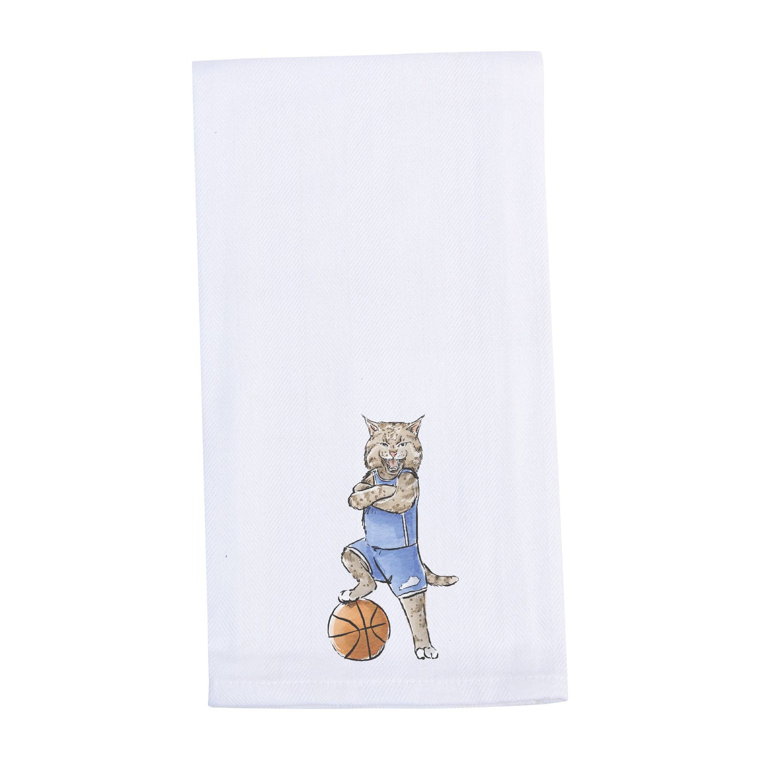 Barrel Down South - Kentucky Tea Towel - Wildcat with Foot on Basketball