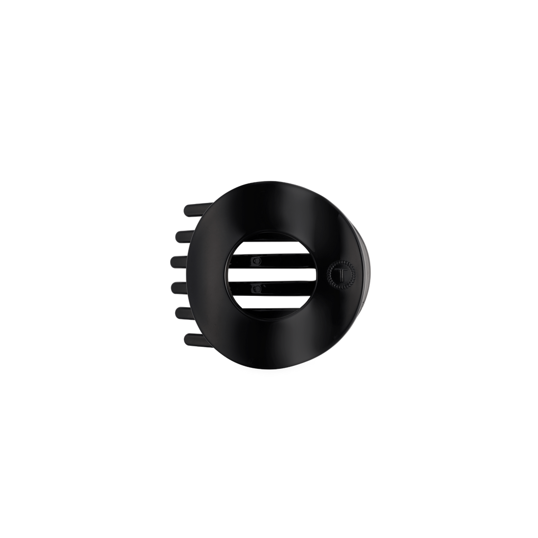 TELETIES - Jet Black | Small | Flat Circle Hair Clip