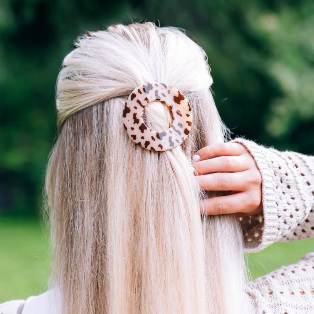 TELETIES - Blonde Tortoise | Small | Flat Circle Hair Clip
