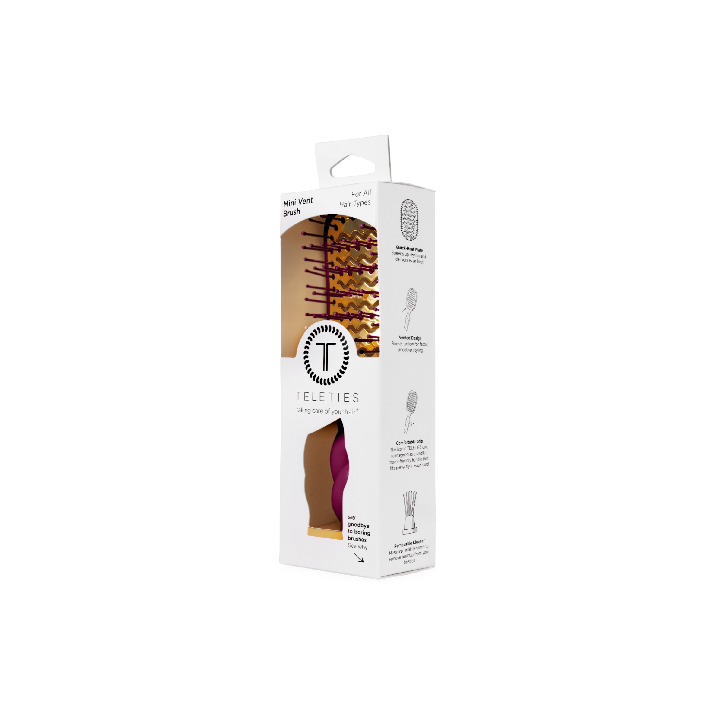 TELETIES - Mini Vented Hair Brush - Mulberry