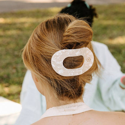 TELETIES - Flat Round Hair Clip | Large | Soft Surf