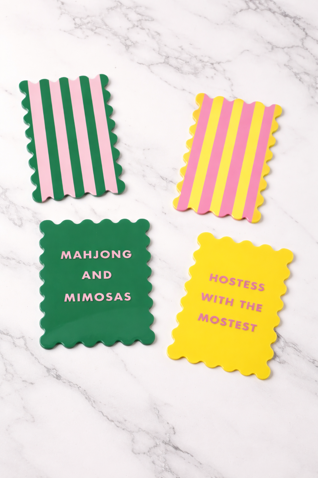 Girl Tribe Co - Palm Springs Yellow Mahjong Shufflers Set of 2