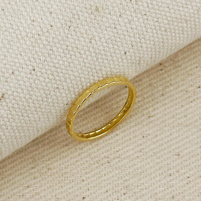GoldFi - 18k Gold Filled 2mm Diamond Cut Band Ring