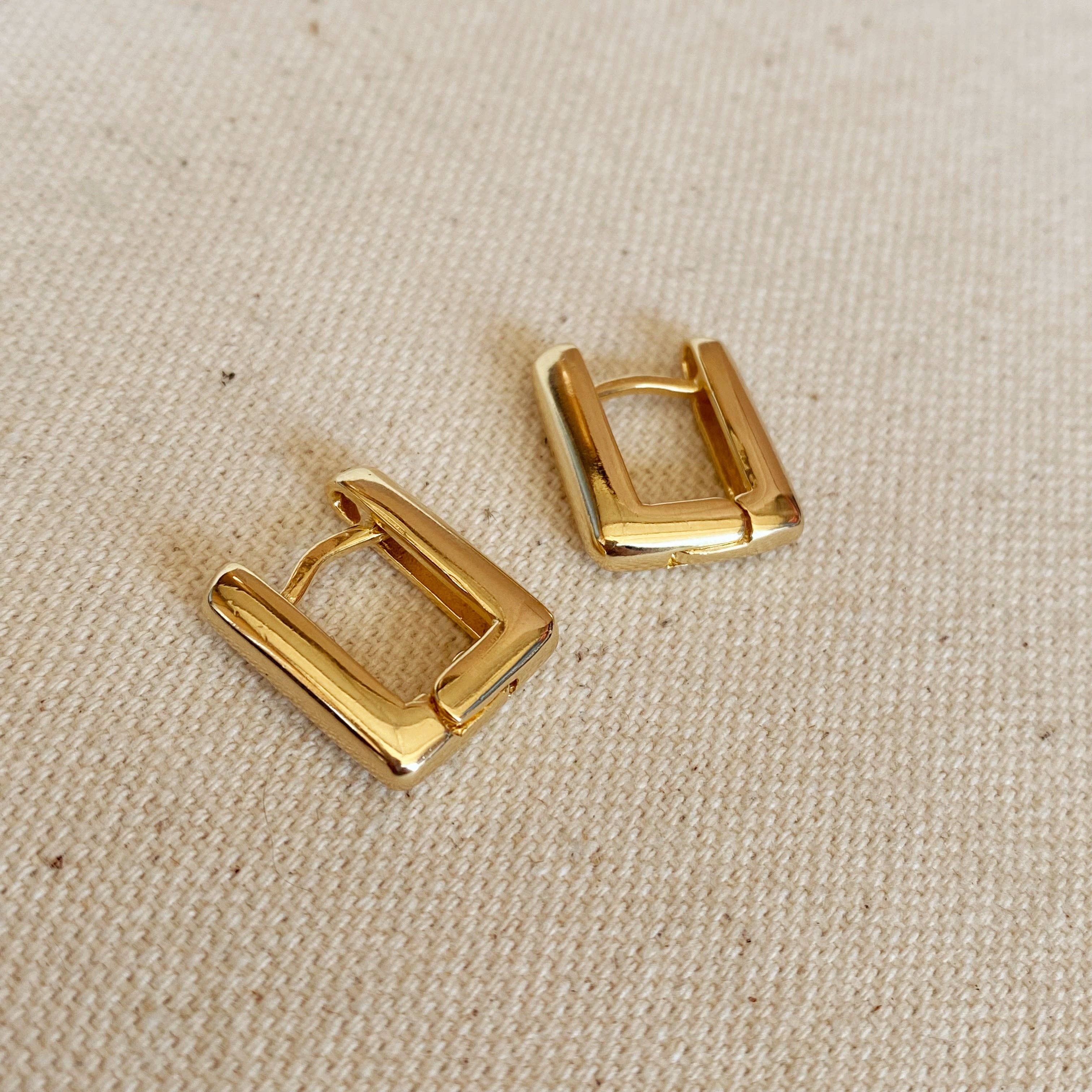 GoldFi - 18k Gold Filled Rectangle Shaped Hoop Earrings