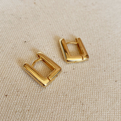GoldFi - 18k Gold Filled Rectangle Shaped Hoop Earrings