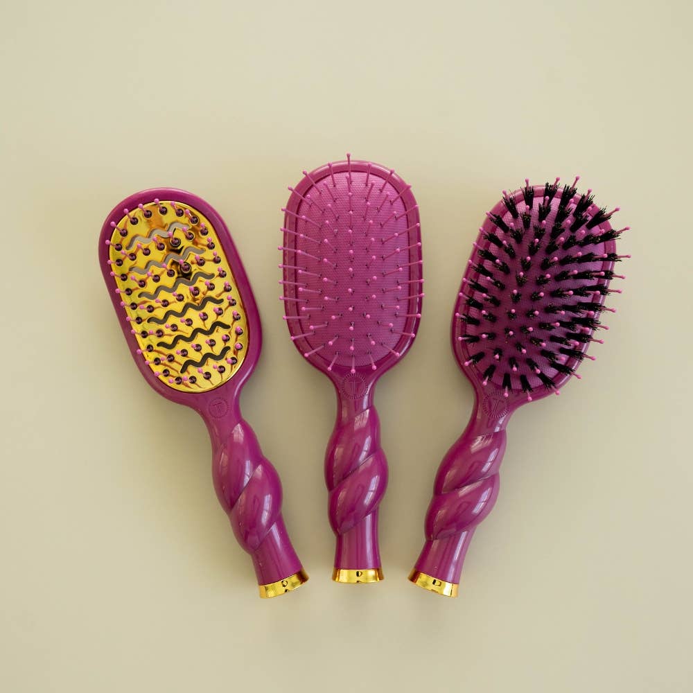 TELETIES - Mini Detangler Hair Brush for Medium Hair - Mulberry