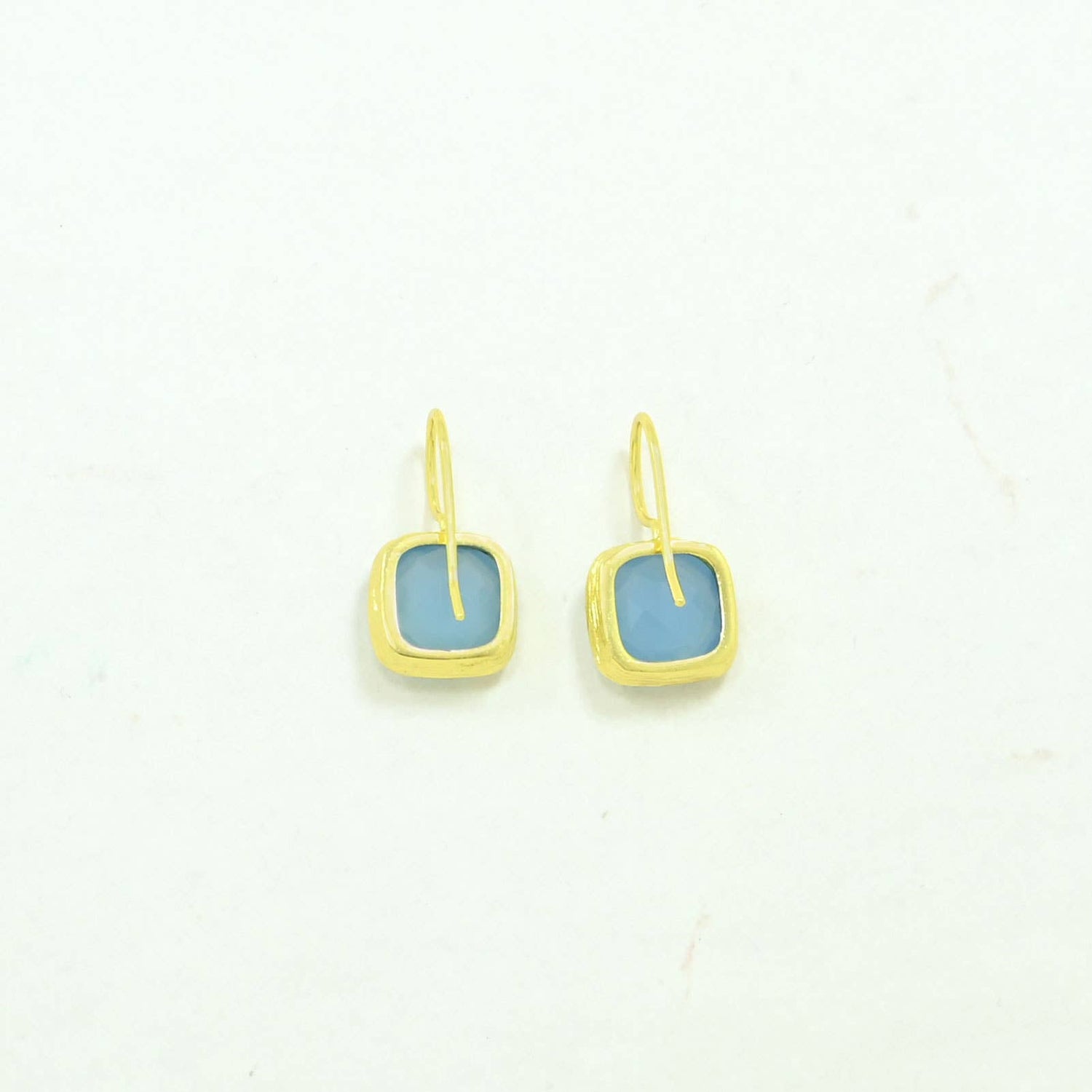 Dolce Earring Gold Plated - Blue Chalcedony