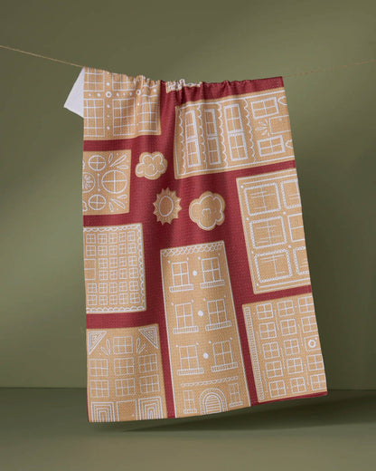 Geometry - Gingerbread City Tea Towel
