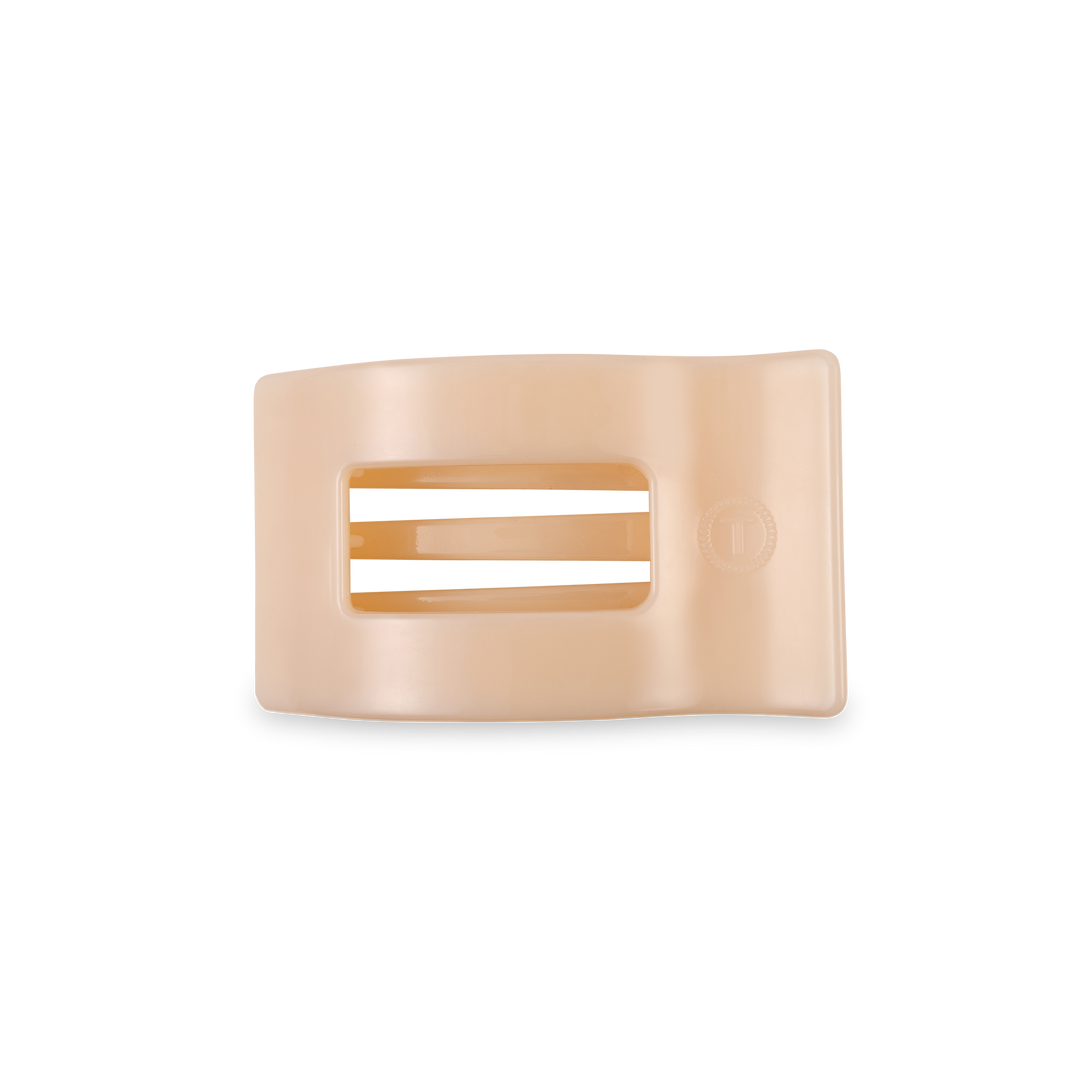 TELETIES - Flat Rectangle Hair Clip | Small | Almond Beige