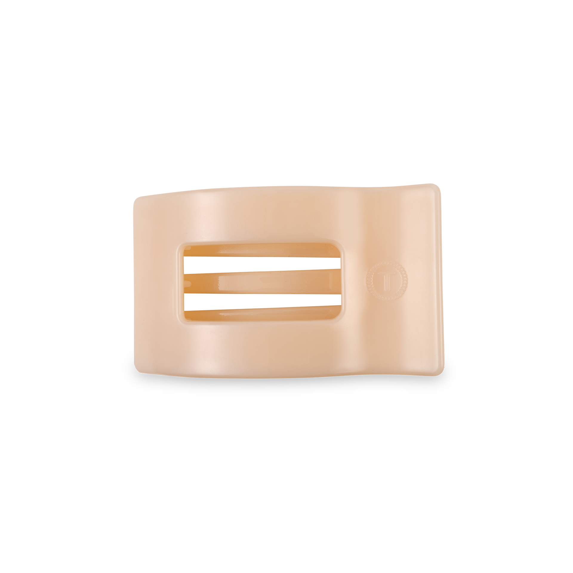 TELETIES - Flat Rectangle Hair Clip | Small | Almond Beige