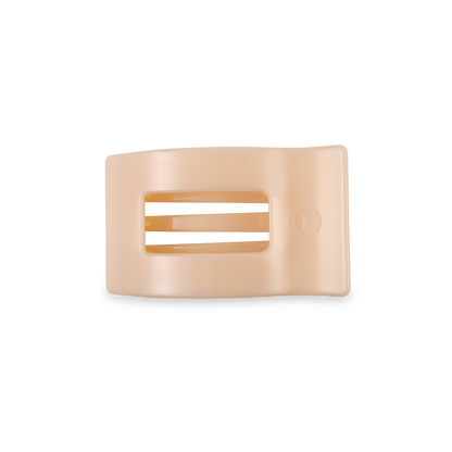 TELETIES - Flat Rectangle Hair Clip | Small | Almond Beige