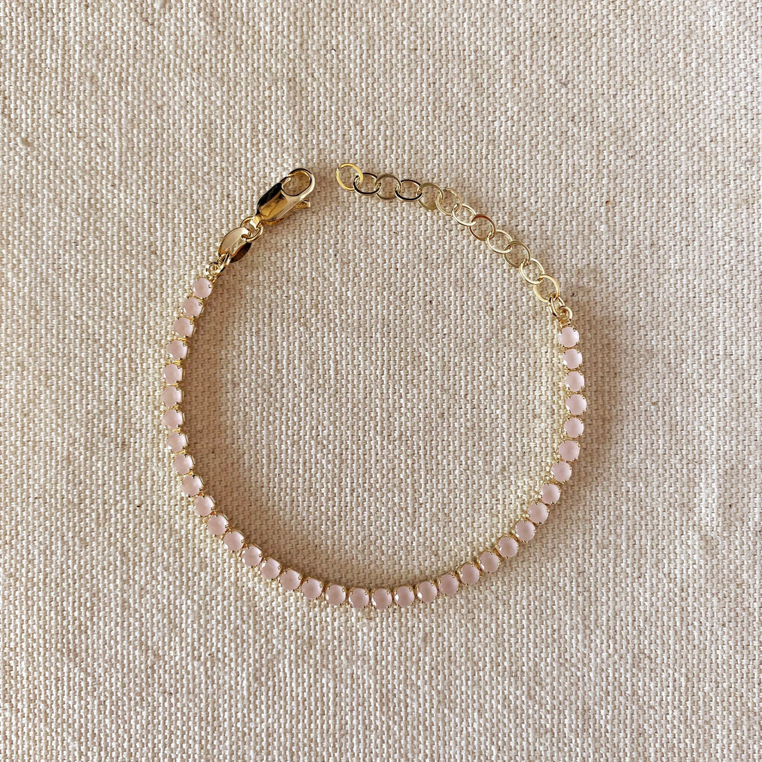 GoldFi - 18k Gold Filled 3mm Cubic Zirconia Nude Pink Bracelet