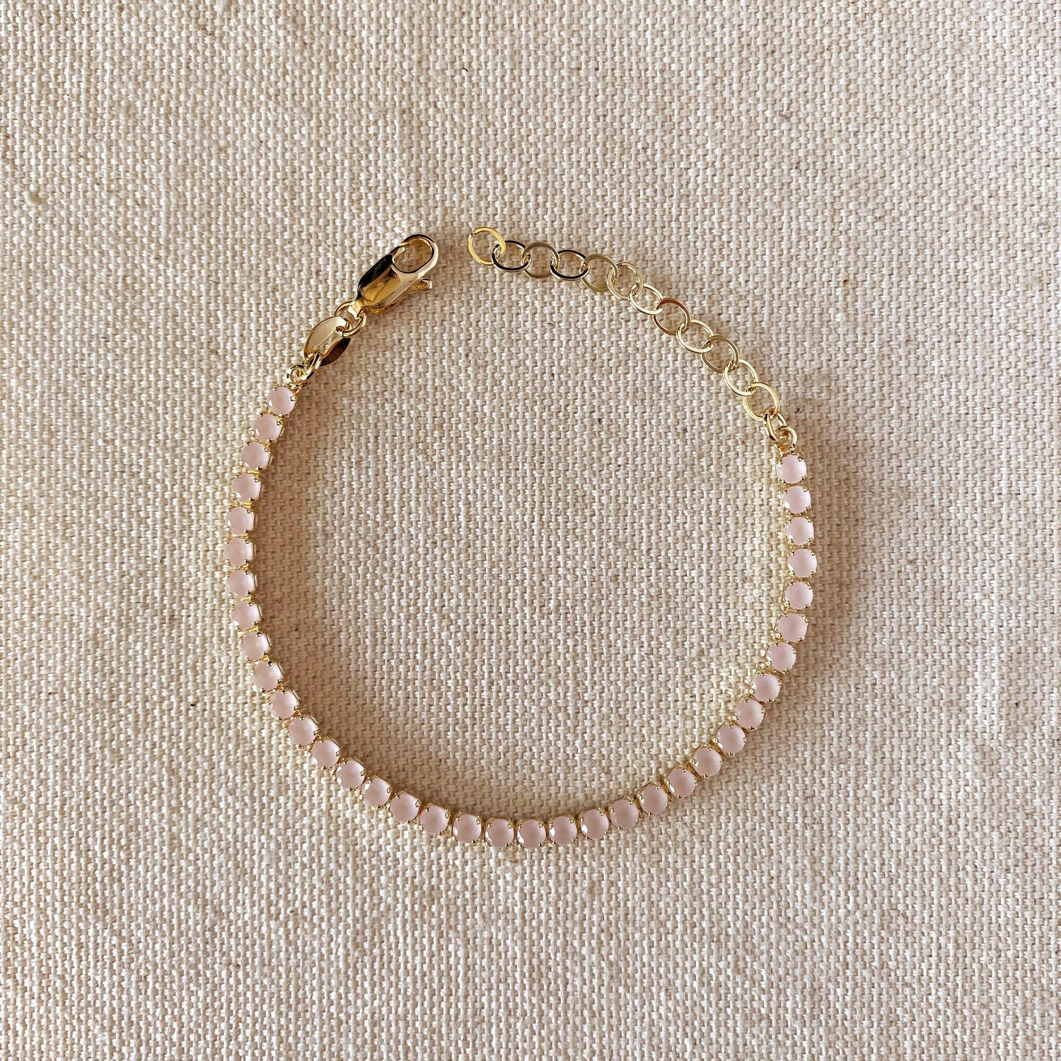 GoldFi - 18k Gold Filled 3mm Cubic Zirconia Nude Pink Bracelet