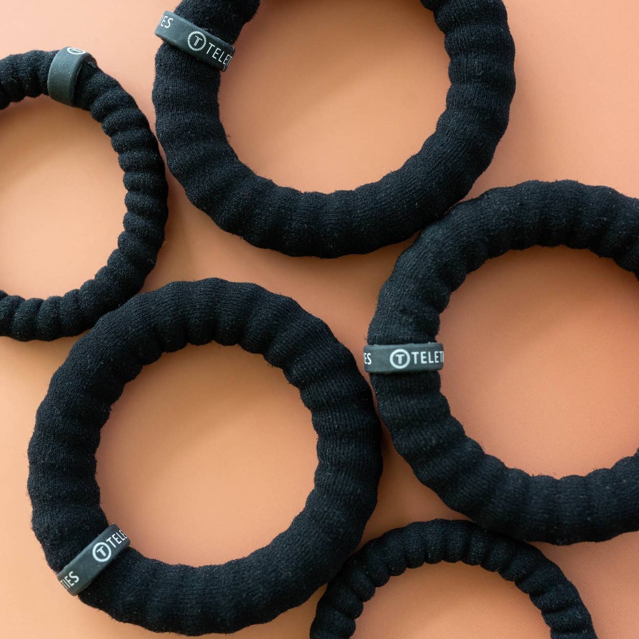 TELETIES - Nylon Hair Ties | Small | Jet Black