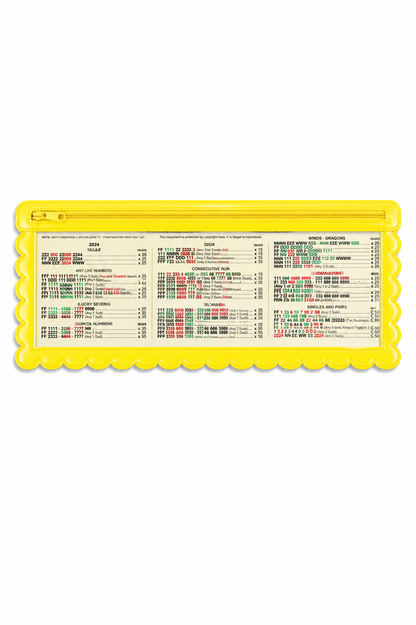Girl Tribe Co - Splash-Proof Mahjong Card Holder for Pool Mahjong - Yellow Scallops STANDARD SIZE