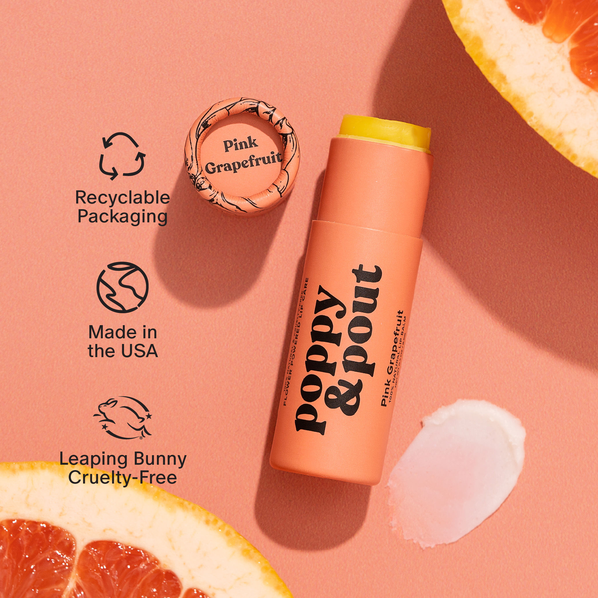 Poppy &amp; Pout - Lip Balm, Pink Grapefruit