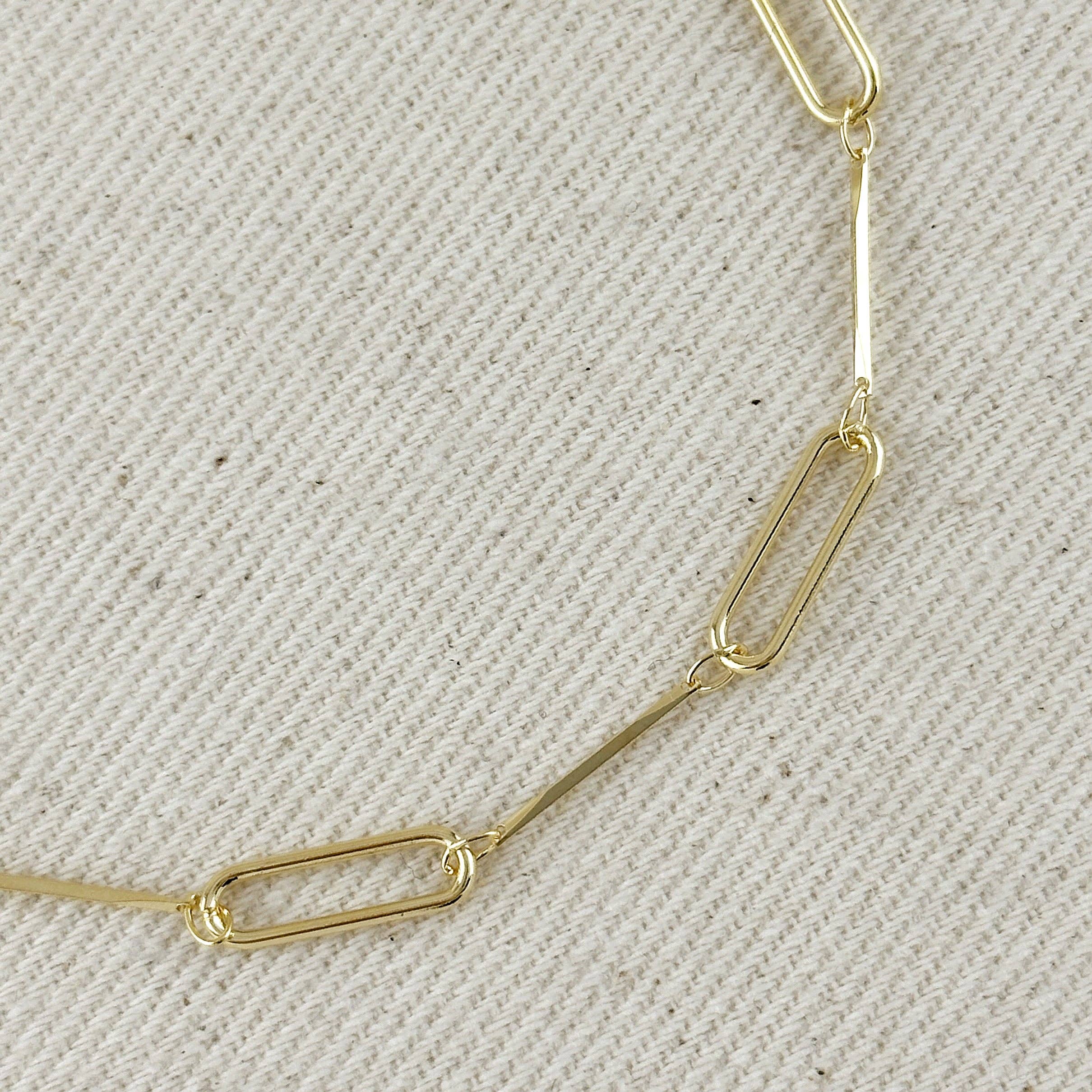 GoldFi - 18k Gold Filled Paperclip &amp; Straw Bracelet