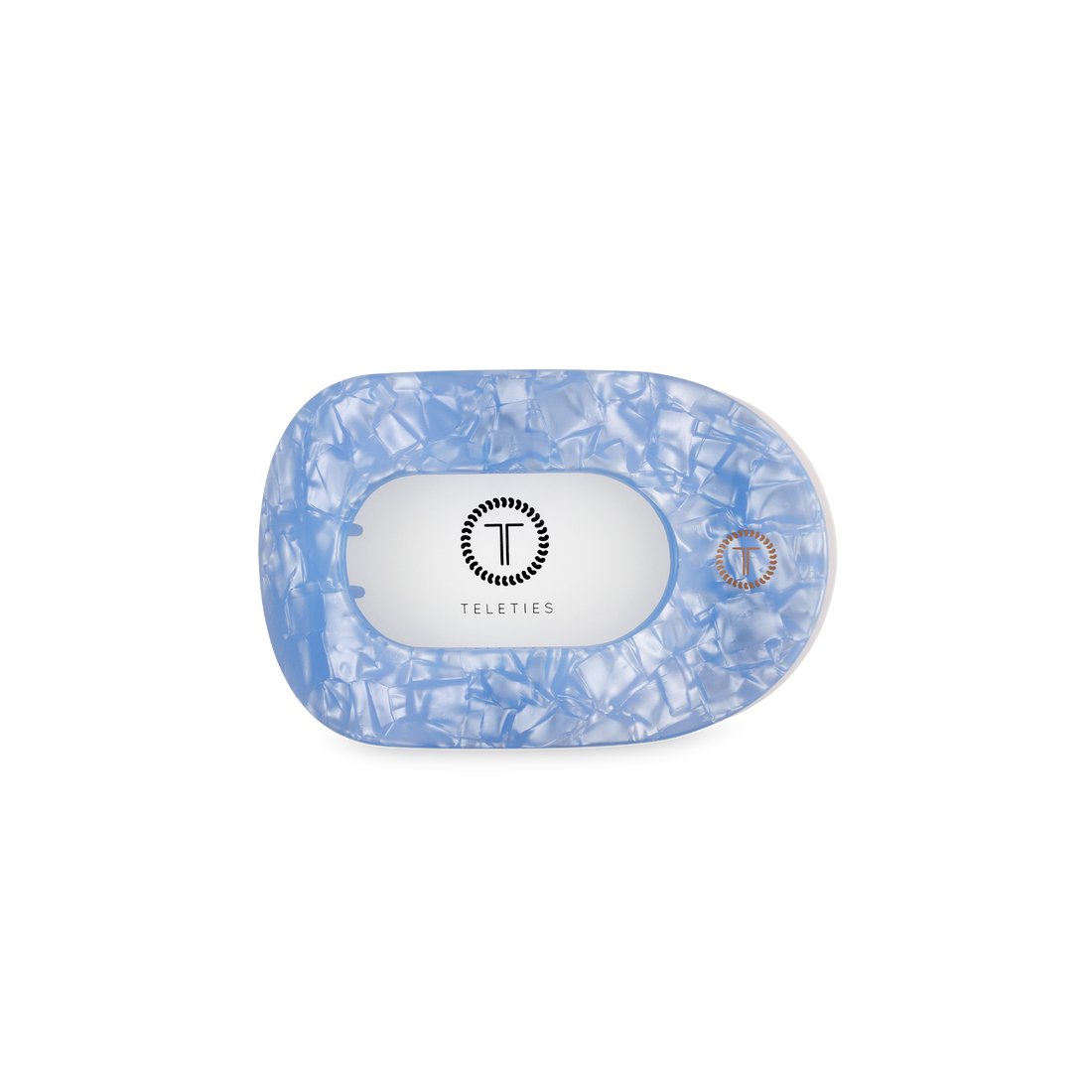 TELETIES - Flat Round Hair Clip | Small | Blue Lagoon