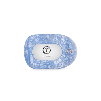 TELETIES - Flat Round Hair Clip | Small | Blue Lagoon