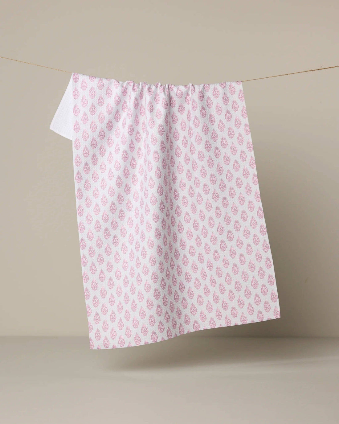 Geometry - Pink Poppy Tea Towel