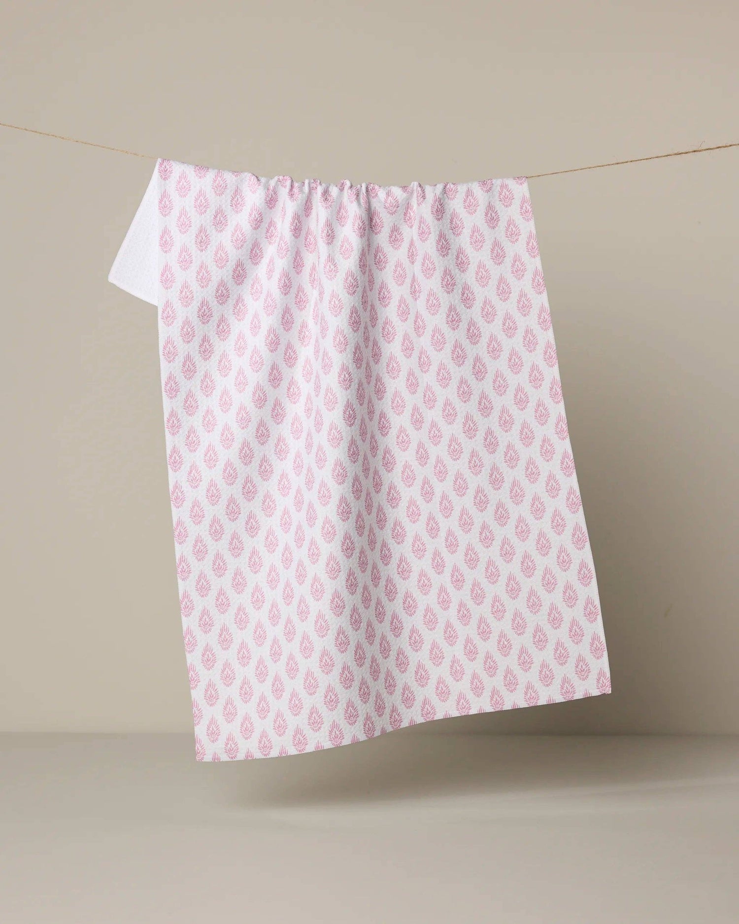 Geometry - Pink Poppy Tea Towel