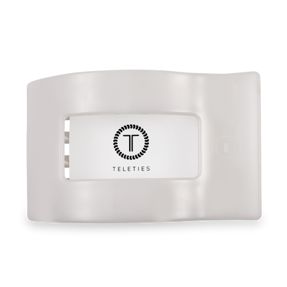 TELETIES - Flat Rectangle Hair Clip | Large | Coconut White