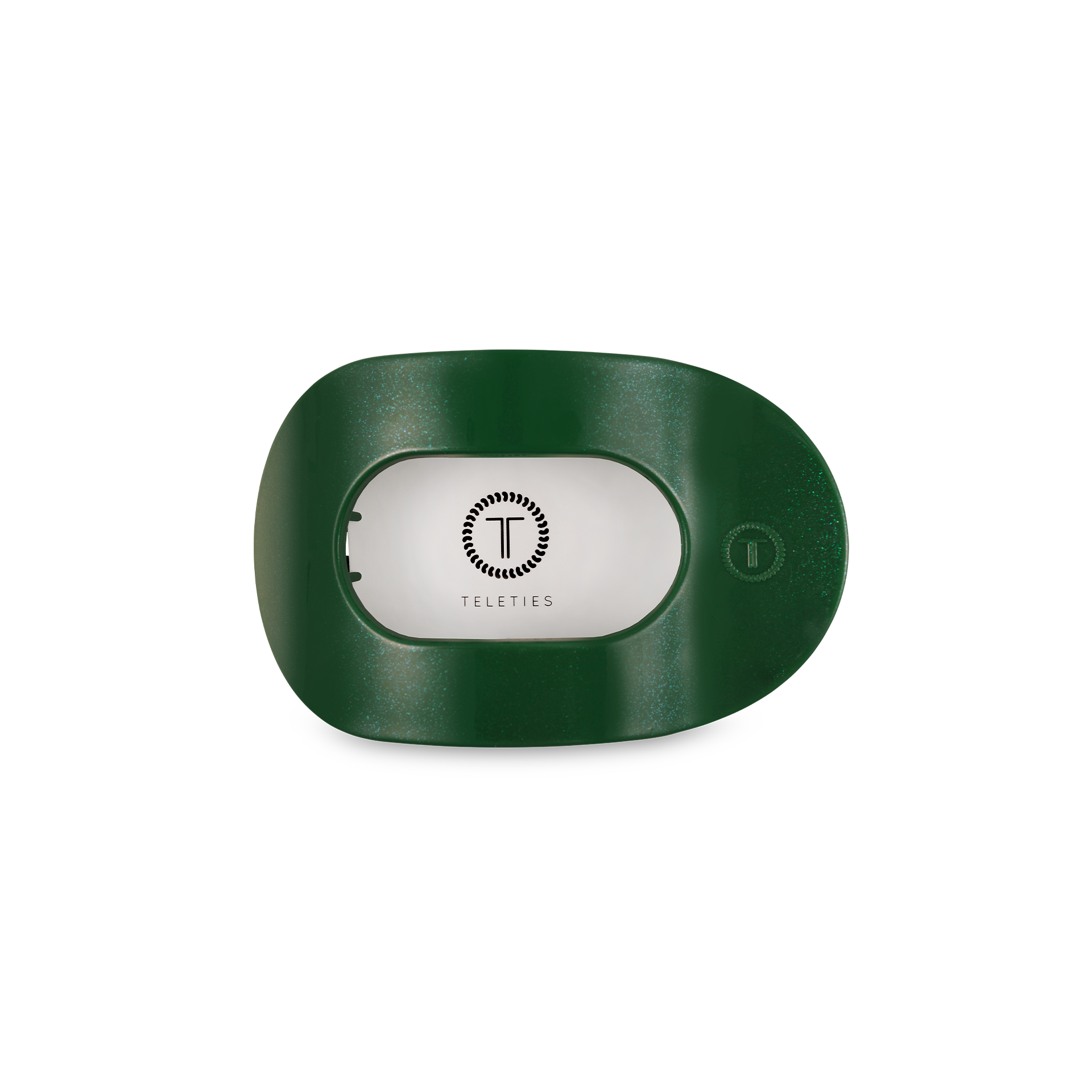 TELETIES - Round Flat Hair Clip | Small | Mistletoe