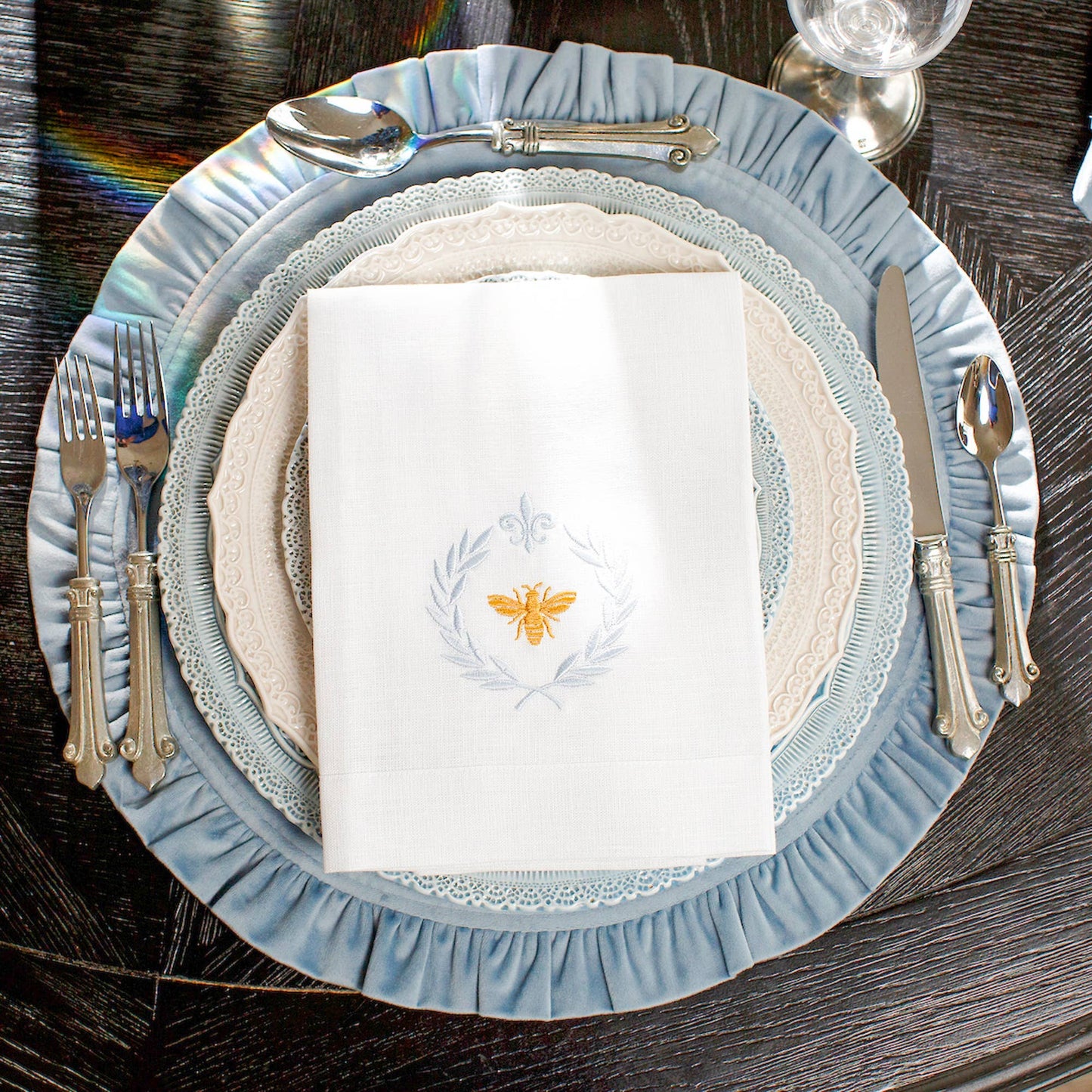 Round Ruffle Velvet Placemat