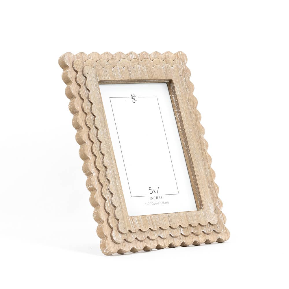 Adams &amp; Co. Wood Photo Frame Scallop 5x7