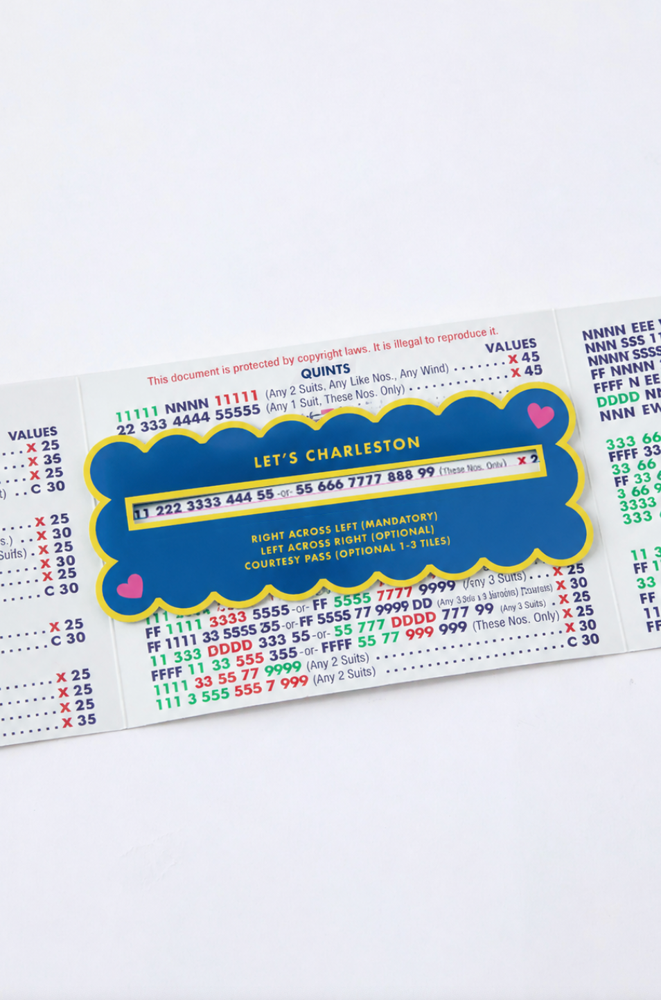 Girl Tribe Co - Mahjong Line Finder Tool for Standard and Large Size NMJL Cards - Blue