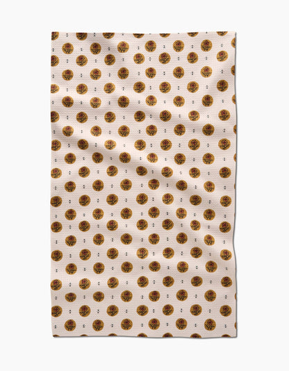 Artisanal Floral Cream Tea Towel