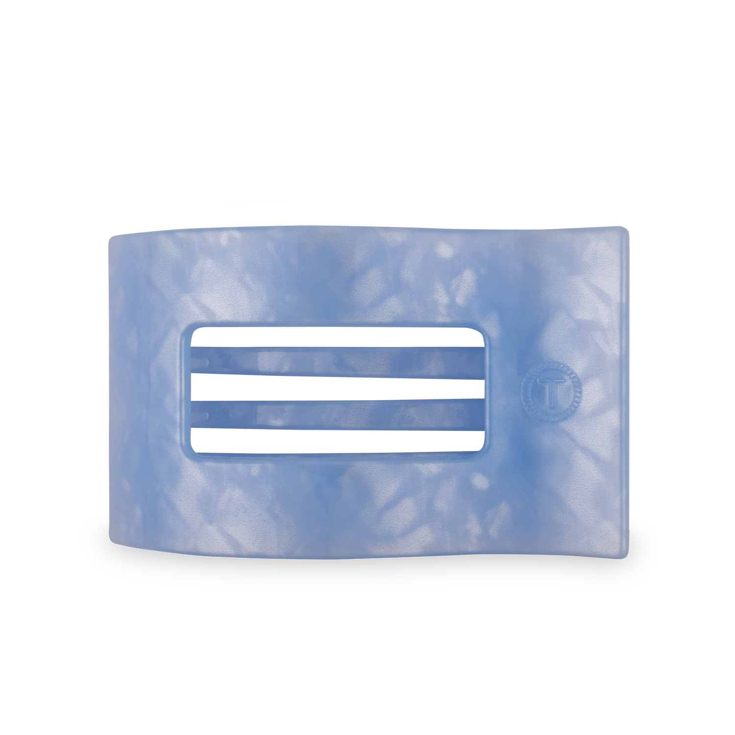 TELETIES - Flat Rectangle Hair Clip | Large | Blue Lagoon