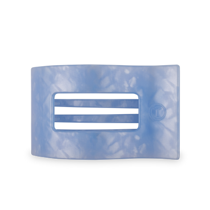 TELETIES - Flat Rectangle Hair Clip | Large | Blue Lagoon
