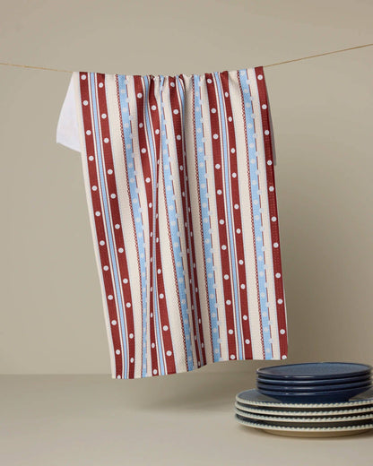 Geometry - Blue Skies Stripes Tea Towel