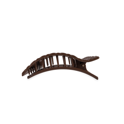 TELETIES - Flat Rectangle Hair Clip | Small | Truly Taupe Quilted