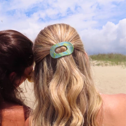 TELETIES - By the Sea Shore | Small | Flat Round Hair Clip