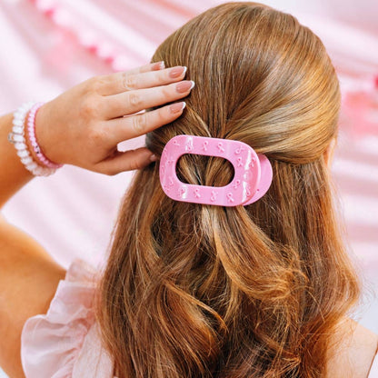 TELETIES - Pink Ribbon | Medium | Flat Round Clip