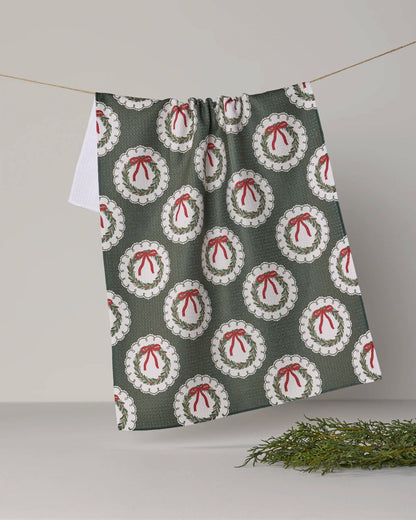 Geometry - Merry Wreaths Tea Towel - Holiday 2026