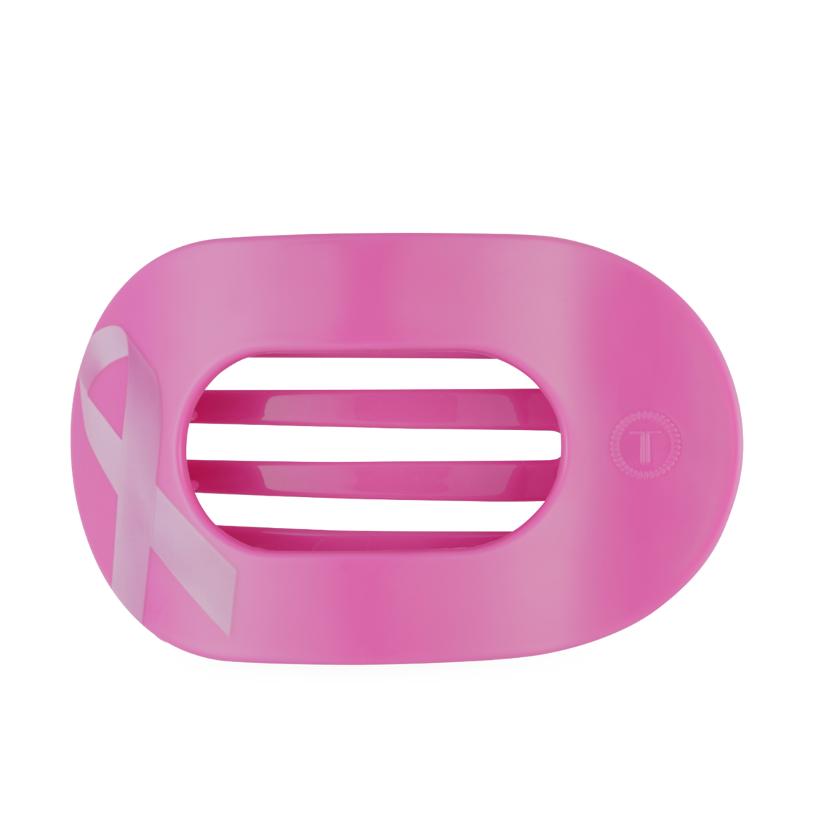TELETIES - Breast Cancer Awareness | Large | Flat Round Hair Clip