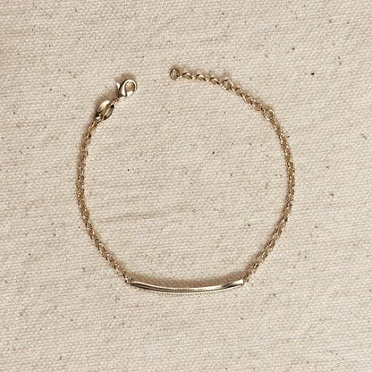 GoldFi - 18k Gold Filled 2mm CZ Bar Bracelet