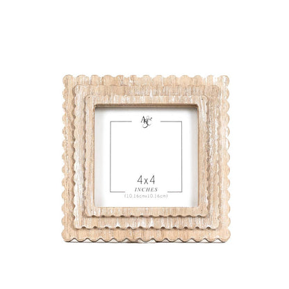 Adams &amp; Co. Wood Photo Frame Scallop 4x4