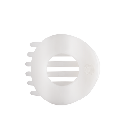 TELETIES - Coconut White | Large | Flat Circle Hair Clip