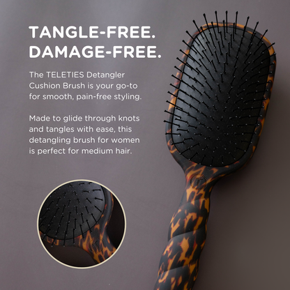 TELETIES - Detangler Hair Brush for Medium Hair - Tortoise