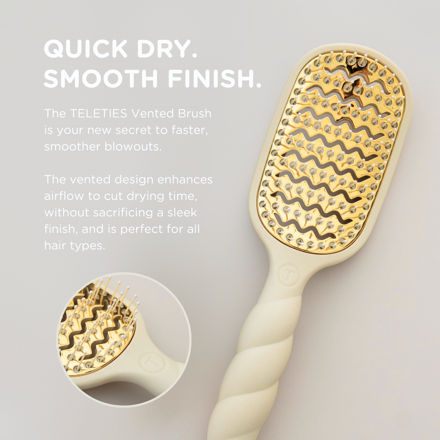 TELETIES - Vented Hair Brush | Tan