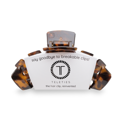 TELETIES - Classic Hair Clip | Large | Tortoise